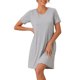 thumbnail image 1 of INSPIRAR CHIC Camisones de Mujer Modal Ropa de Dormir de Manga Corta Camiseta de Cuello Redondo Camisón Corto XS Gris, 1 of 6
