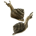 thumbnail image 6 of PAMINGONO 2Pcs Golden Brass Snail Statue Vintage Tabletop Snail Ornament Home Decoration, 6 of 8