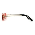 thumbnail image 3 of Luxe Rimless Narror Rectangle Pimp Rapper Sunglasses Gold Red, 3 of 4