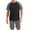 Dark Gray, variant on Men's Raglan PJ Set - Short Sleeve Colorblock Top & Shorts | Lightweight Quick-Dry Sleepwear