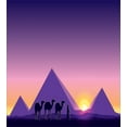 thumbnail image 3 of Dune Duvet Cover Set, Scenery of a Camel Caravan and Pyramids, Decorative 3 Piece Bedding Set with 2 Pillow Shams, Calking Size, Violet Blue Pale Peach, by Ambesonne, 3 of 3