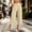 Beige women's high waisted capri pants a1, variant on Bzdzmqm Women's High Waisted Wide Leg Capri Pants with Pockets Solid Casual Streetwear Elastic Waist Summer Cropped Beach Work Trousers Fashion, Gray M
