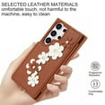 thumbnail image 4 of for Samsung Galaxy S24 Ultra 6.8-inch Crossbody Wallet Case, Women Flip Cover Flower Design PU Leather Kickstand Card Slots Wrist Strap Lanyard Purse Phone Case for Galaxy S24 Ultra 6.8-inch, Brown, 4 of 9