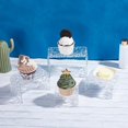 thumbnail image 3 of 4pcs Acrylic Display Riser 3.43/4.33/5.09/6.1 Inch Wide Clear Display Shelf Water Ripple Tiered Display Stand for Jewelry Perfume Cupcake Anime figurines Jewelry Cosmetic Showriser, 3 of 6