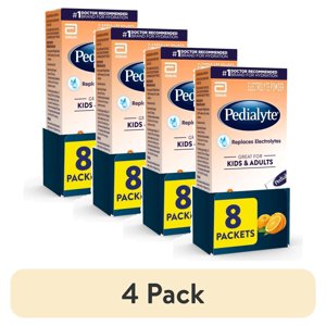 Pedialyte Electrolyte Powder, Orange, 8 Packets, 4 Pack