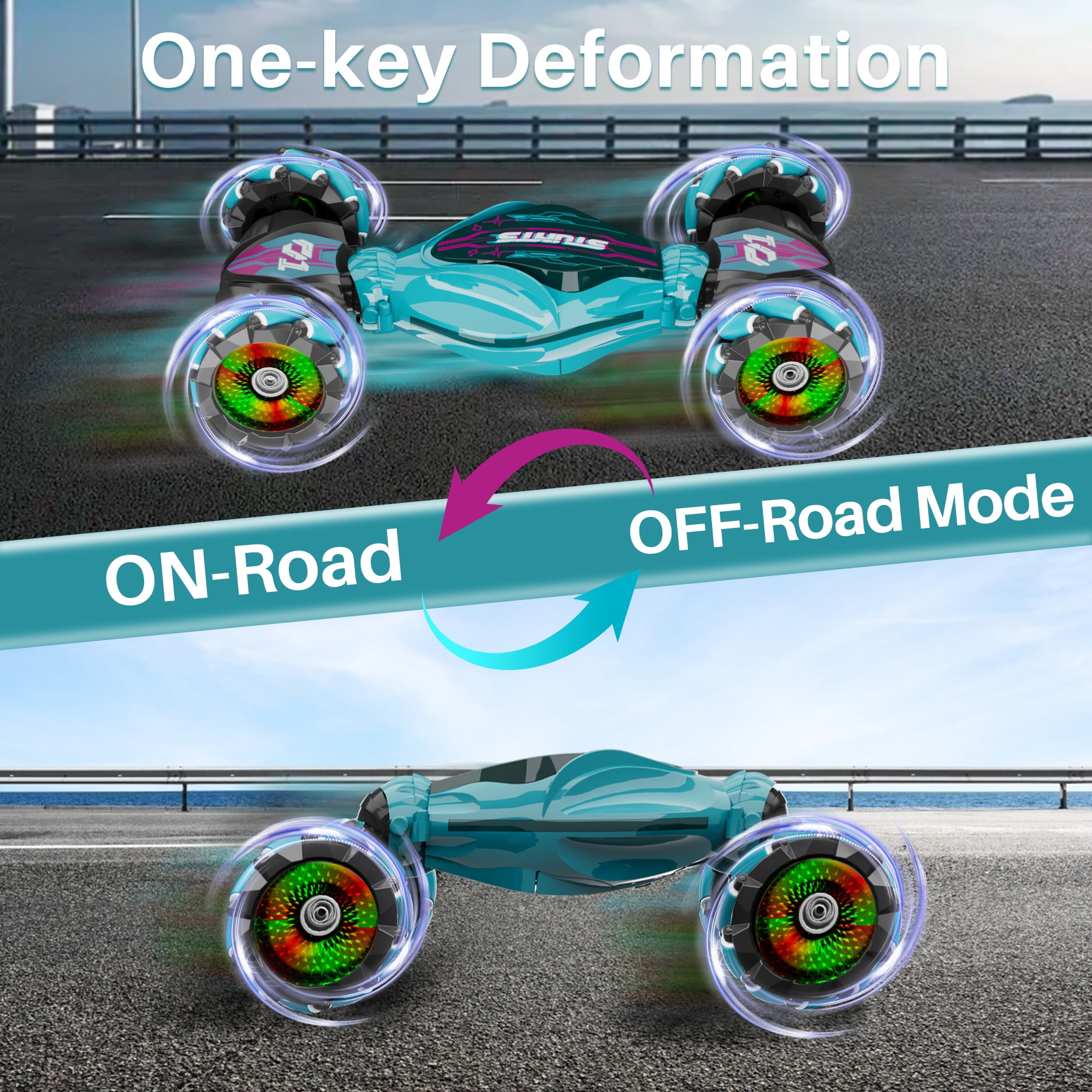 UUGEE RC Cars Gesture Sensing Stunt Car - Best Gifts for Boys 8-12 Year Old 360° Rotating 4WD Remote Control Transform 2.4Ghz 1:14 Hand Controlled Car Christmas Birthday Gifts for Kids