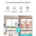 thumbnail image 4 of Window Privacy Film Pink Roses Blossom Stained Glass Window Film Decorative Sun Block Window Cover Vintage Butterfly Romantic Butterfly Window Clings Static Adhesive Sticker for Bathroom 35.4"x78.7", 4 of 6