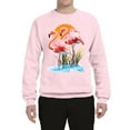 thumbnail image 2 of Wild Bobby, Flamingo Love Print, Animal Lover, Unisex Crewneck Graphic Sweatshirt, Light Pink, XX-Large, 2 of 4