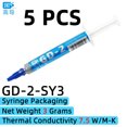 thumbnail image 1 of Net Weight 1/3/7/15/30 Grams Gray -2 孝械褉屑芯锌邪褋褌邪 Thermal Conductive Grease Paste Plaster Heat Sink Compound for CPU GPU SSY BA GD-2-SY3 5 Pieces, 1 of 6