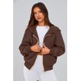 thumbnail image 4 of Sudadera con Capucha PRETTYGARDEN con Cierre Marrón Café Talla S, 4 of 8