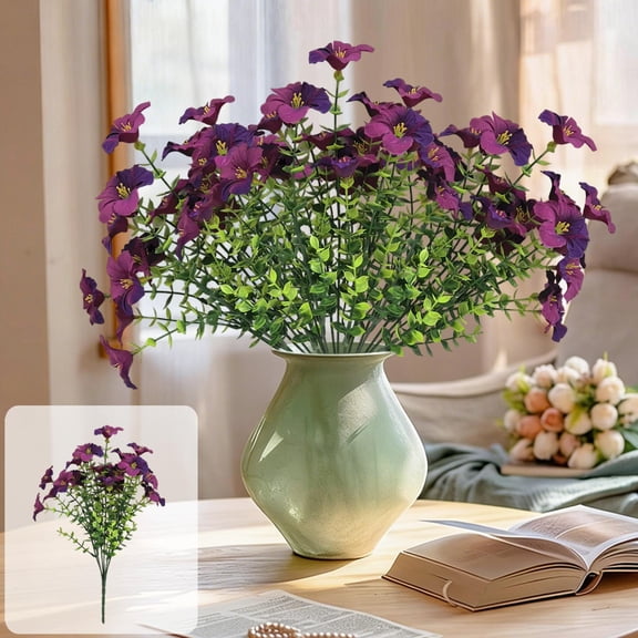Cadancy Artificial Flowers Bouquet Silk Floral Arrangement Realistic Faux Plants Stems Spring Home Decor Table Centerpiece Wedding Party Decoration Indoor Outdoor Greenery