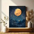 thumbnail image 6 of UXIEQU 12x16 Inch Golden Moon Wisteria Canvas Wall Art Floral Night Decor, 6 of 8