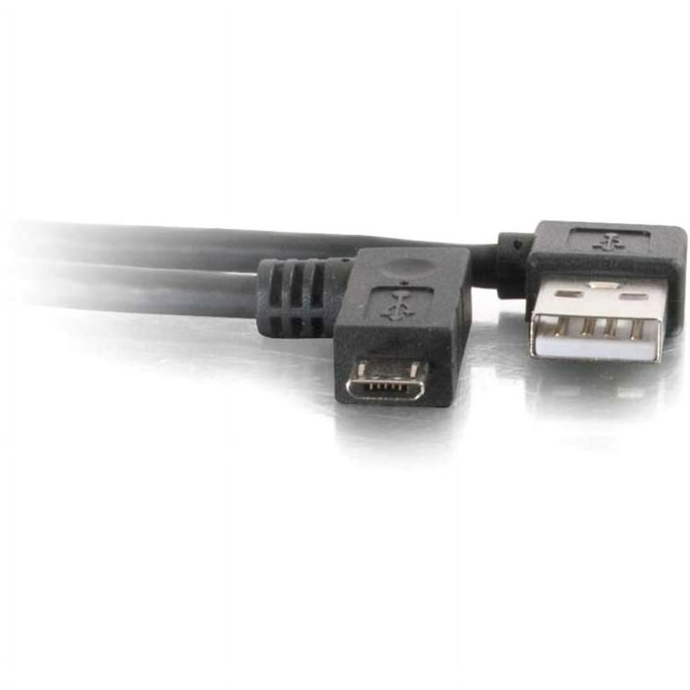 C2G 2m USB A to Micro-USB B Cable with Right Angeled Connectors-USB 2.0 6ft