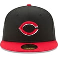 thumbnail image 2 of Men's New Era Black/Red Cincinnati Reds Road Authentic Collection On-Field 59FIFTY Fitted Hat, 2 of 6