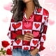 thumbnail image 1 of TaTaai Womens Long Sleeve Valentines Day Print Satin Shirt Button Down Lapel Collar Blouse Silky Loose Fit Spring Top Gift, 1 of 7