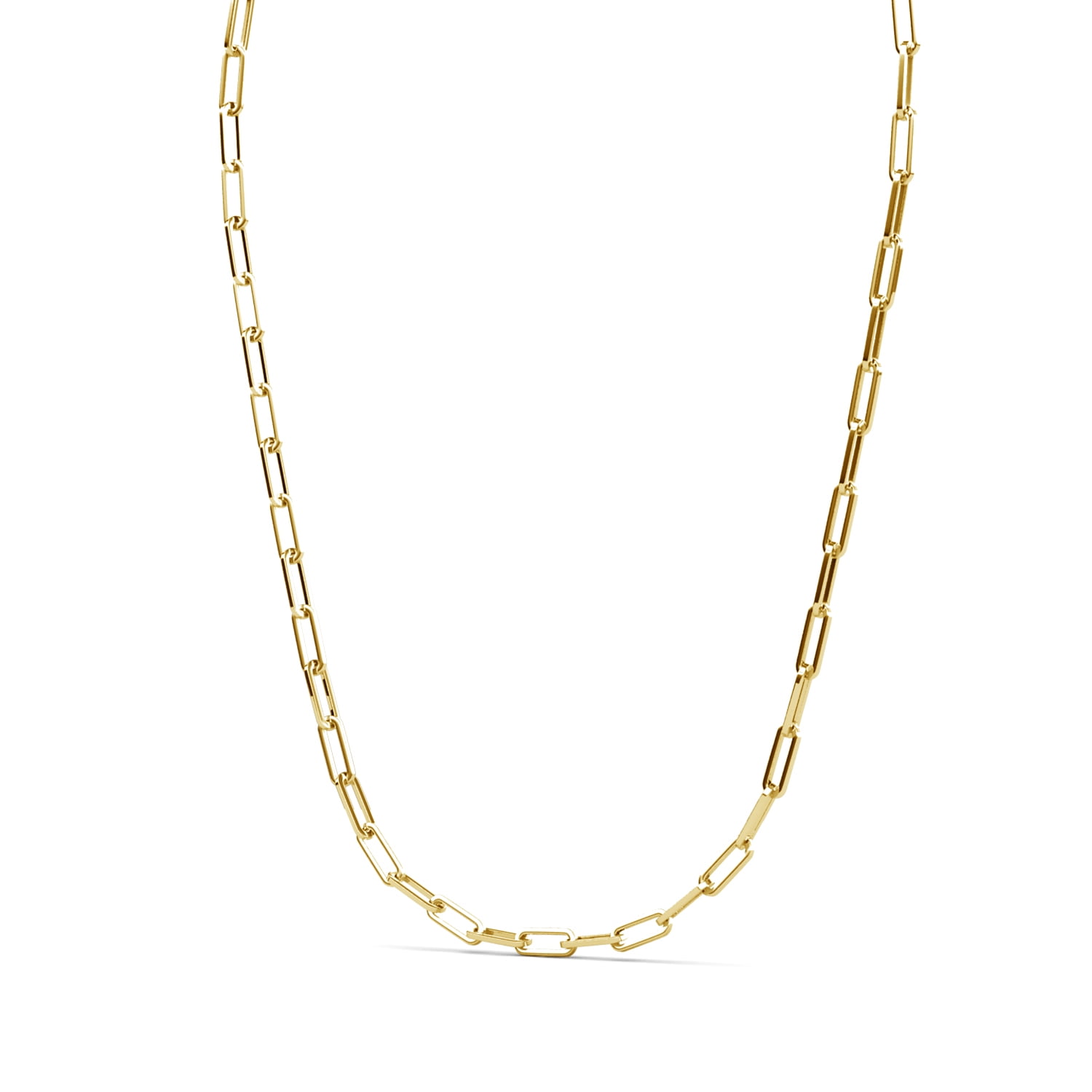 Cate & Chloe Tammy 18k Yellow Gold Plated Paperclip Chain Necklace, Gift for Women