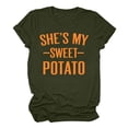 thumbnail image 2 of Lilgiuy Workout Shirts for Women Cute Letter Print Tees Shirts Crewneck Summer Short Sleeve Tops Casual Loose Fit Blouses for Matching Leggings Pants or Shorts, 2 of 4