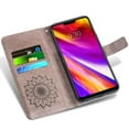 thumbnail image 5 of Compatible with LG G7 ThinQ Wallet Phone Case and Tempered Glass Screen Protector Flip Credit Card Holder Stand Mandala Flower Cell Cover for LGG7 One G 7 Plus LG7 Fit LG7ThinQ 7G Thin Q G7+ Gray, 5 of 9