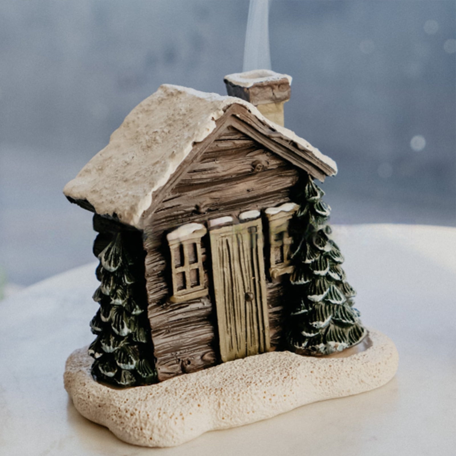 Log Cabin Chimney Incense Burner Base Incense Stick Holder Christmas Home Office Teahouse Decor Burn Incense Reflux