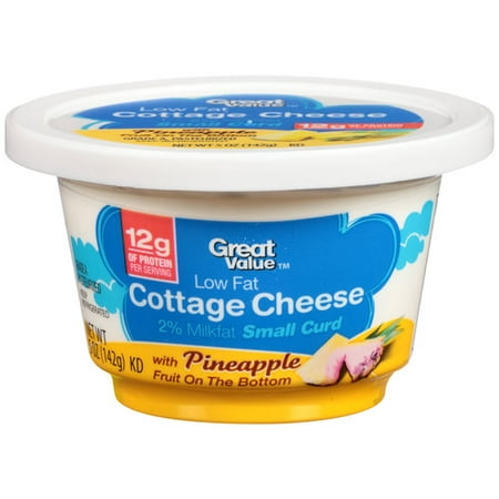 Great Value Low Fat Cottage Cheese With Pineapple Fruit On The