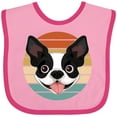 thumbnail image 3 of Inktastic Boston Terrier Dog Retro Sunset Boys or Girls Baby Bib, 3 of 4