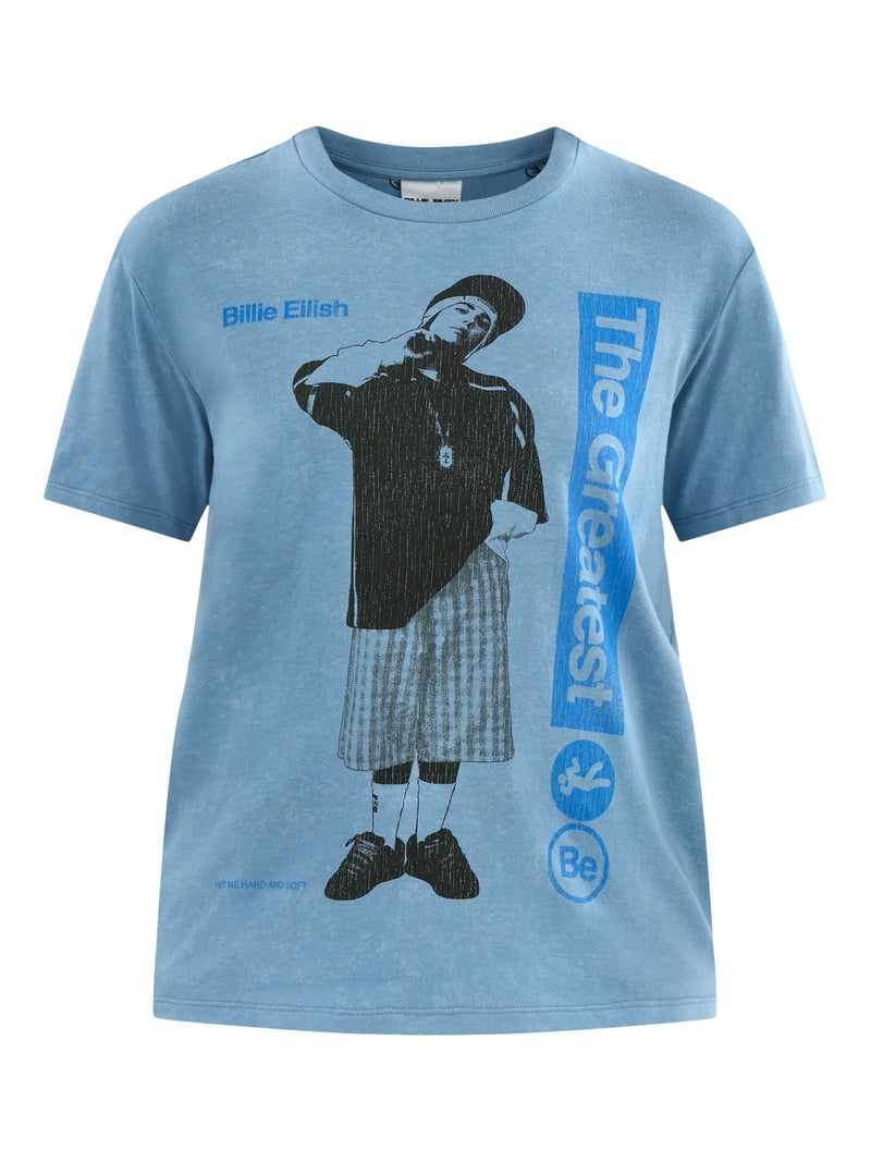 Billie Eilish Women's Graphic Tee with Short Sleeves, Sizes XXS