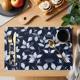 thumbnail image 2 of Placemat Set of 4 Leaf Plant Placemats for Dining Table Blue Theme Washable Table Mats for Kitchen and Party Decor Indoor & Outdoor Use, 2 of 8