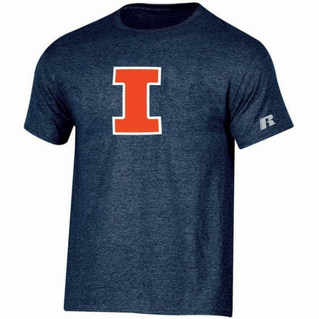 Illinois Fighting Illini Glass - Illinois Fighting Illini Russell Youth Oversized Graphic Crew Neck T-Shirt - Navy
