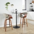 thumbnail image 3 of LumiSource Walnut Wood, Grey PU, Black Metal Symphony Counter Stool - Set of 2, 3 of 11