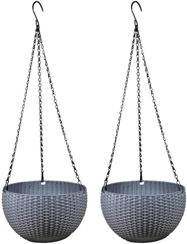 Outdoor hanging basket, rattan hanging pot with water lock, flower pot