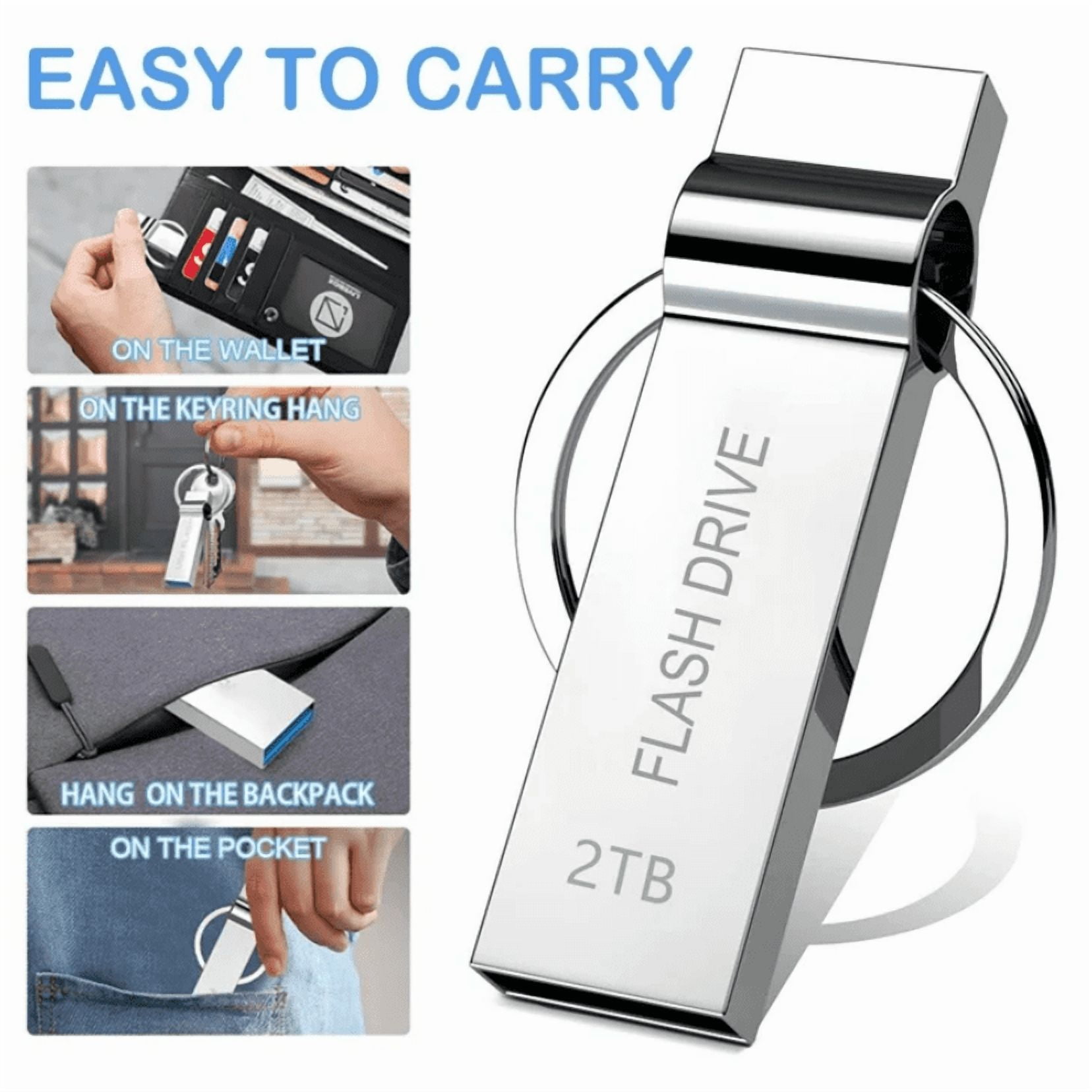 USB Flash Drive 2TB/2000GB Large Capacity USB Thumb Drive Design for Laptop Tablet