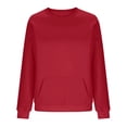 thumbnail image 5 of Daznico Women Crewneck Sweatshirt Rhinestone Studded Long Sleeve Pullover with Kangaroo Pocket Loose Fit Outerwear for Autumn Winter Wear,M, 5 of 6