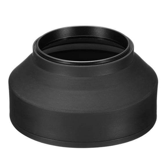Uxcell 62mm Camera Lens Hood, Rubber Collapsible Lens Protector, Black