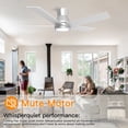 thumbnail image 4 of 52-Inch 5 Dual Colour Ceiling Fan with Light,Sliver Flush Mount LED Light,Dimmable 3CCT,6 Speed,Timer Fandelier for Living Room,Dining Room,Kitchen,Patio,Indoor&Cover Outdoor Scene., 4 of 6