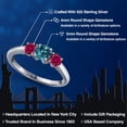 thumbnail image 2 of Gem Stone King 925 Sterling Silver London Blue Topaz and Red Created Ruby Engagement Ring for Women | 1.20 Cttw | Round 5MM | Gemstone November Birthstone | Size 5, 2 of 6