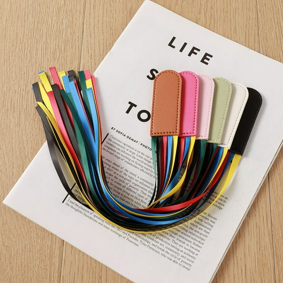 6PCS Bible Ribbons Page Markers PU Leather Bookmarks Bible Book Marks Decorative Ribbon Bookmarks Bible Markers for Book Lovers