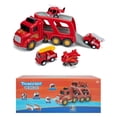 thumbnail image 1 of 5 in 1 Macaron Colors Removable Toy Semi Truck Transport Car Carrier Cargo Toy Set With Sounds & Lights Friction Powered Wheels Engineering Vehicles Hauler Gift For Kids, 1 of 7