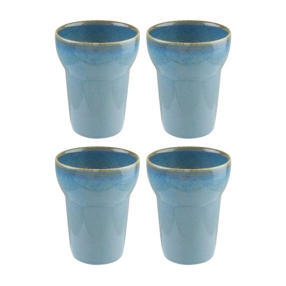 Sky dia.3.75" h:4.75" 12 oz. Round Blue Porcelain Mug (Set of 4)