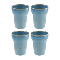 Sky dia.3.75" h:4.75" 12 oz. Round Blue Porcelain Mug (Set of 4)