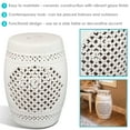 thumbnail image 4 of Sunnydaze Marrakesh Lattice 17.75" Ceramic Garden Stool Side Table, White, 4 of 11