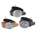 thumbnail image 3 of thinsony Western Leather Belt Strap Cowboy Arabesque Buckle Indian Rodeo Black, 3 of 7