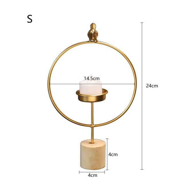 Portavelas De Pájaro, Candelabro De Círculo De Hierro, Adorno Geométrico, Adornos Para Manualidades Con Luz De Té, Regalo Para El Hogar, Fiesta De Boda Guardurnaity HA022741-00