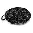 thumbnail image 1 of Botanical Round Floor Cushion with Handle, Scribbled Hand Drawn Garden Elements Butterflies Insects and Flowers, Pillow for Living Room & Dorms, 18" Round, Charcoal Grey and White, by Ambesonne, 1 of 4