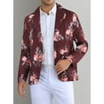 thumbnail image 5 of INSPIRE CHIC Floral Sport Coats for Men's Slim Fit Party Prom Flower Printed Blazers S Burgundy, 5 of 6