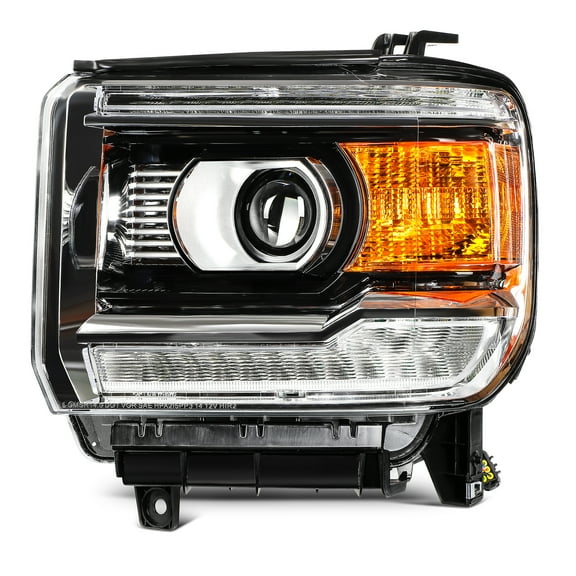 ECCPP Headlight Assembly Fit 2014-2018 for GMC Sierra 1500 Left Headlamp Black Housing Clear Lens GM2502390(Bulbs Not Included)