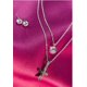 thumbnail image 2 of set de collar y aretes de acero quirurgico  y chapa de plata sin marca collar capas, 2 of 5