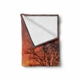 thumbnail image 2 of African Soft Flannel Fleece Blanket, Sunset Kwando River Caprivi Strip Namibia Evening Wilderness National Park, Cozy Plush for Indoor and Outdoor Use, 50" x 70", Coral Orange Black, by Ambesonne, 2 of 6