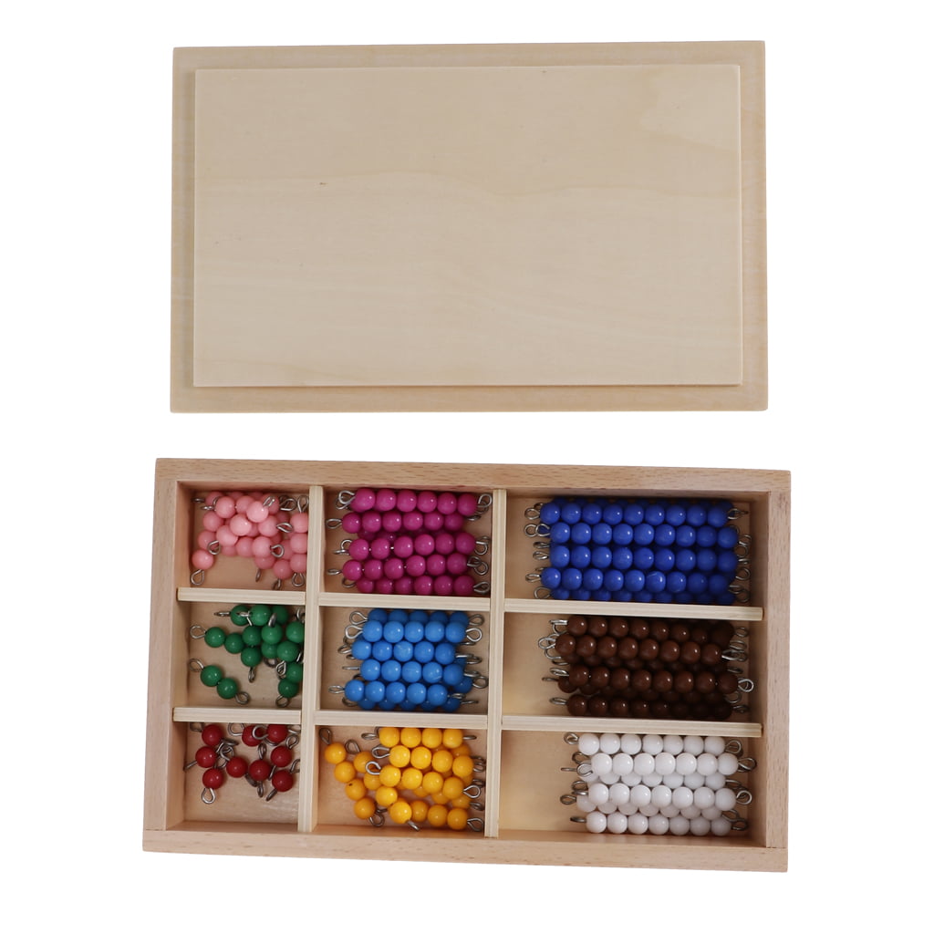 Counting Bead 1-10 Bead 2 Sets Wooden Montessori Math Education Materials Toy 