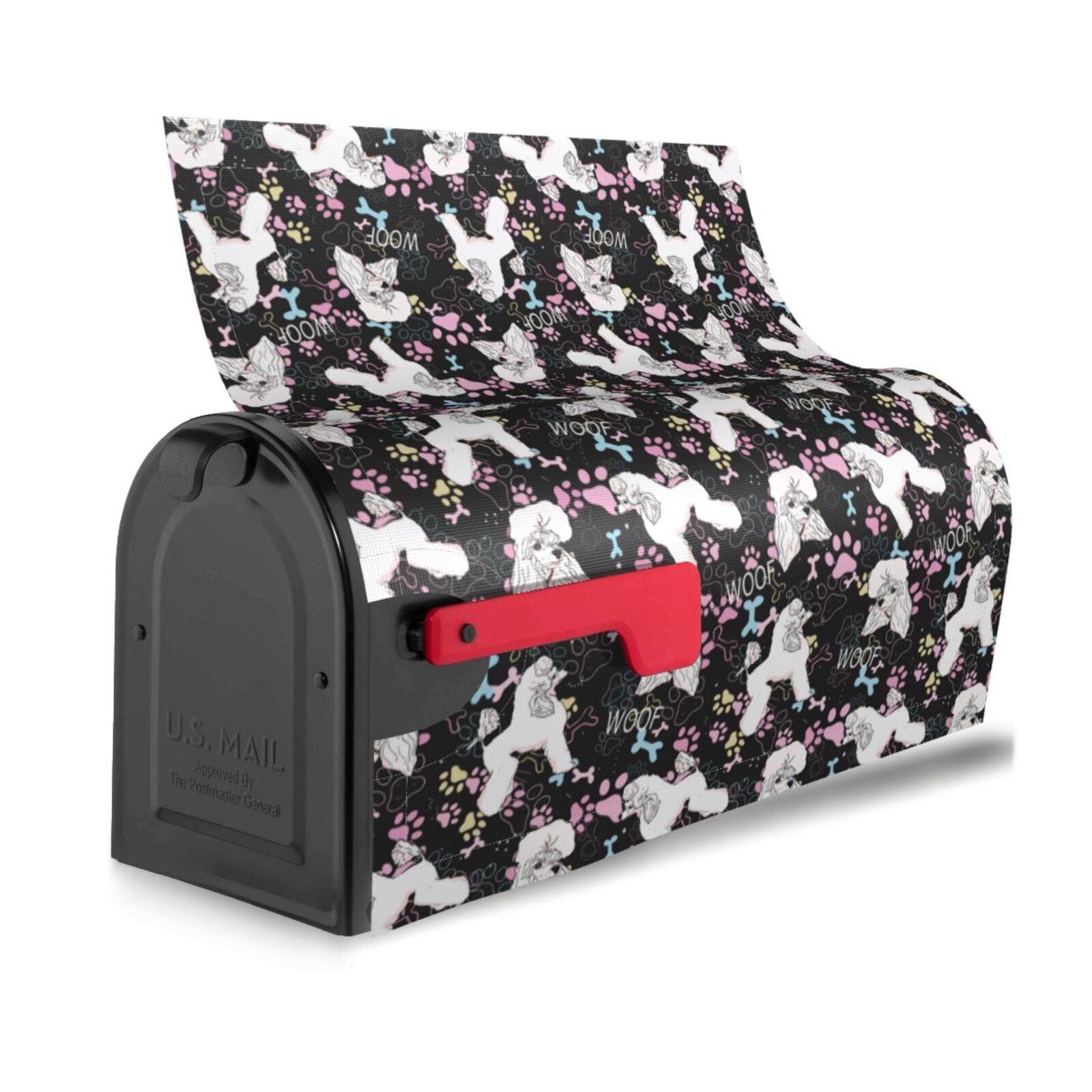 Picia Cute Poodle Dog Magnetic Mailbox Cover Standard Size-21x18 in
