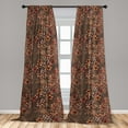 thumbnail image 2 of Vintage Window Curtains, Repeating Flowers Pattern Hand-Drawn Floral Theme Illustration Art, Lightweight Decor 2-Panel Set with Rod Pocket, Pair of - 28"x63", Dark Rosewood and Brown, by Ambesonne, 2 of 3